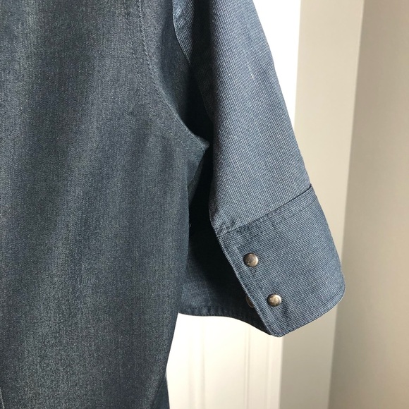 Tahari Two Tone Denim Clasp Button-Down Midi Dress, Size 12 - Picture 5 of 7